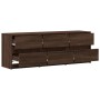 Mueble de TV LED madera ingeniería marrón roble 140x34x50 cm de , Muebles TV - Ref: Foro24-3307925, Precio: 126,76 €, Descuen...