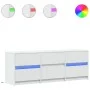 Mueble de TV con LED madera de ingeniería blanco 140x34x50 cm de , Muebles TV - Ref: Foro24-3307919, Precio: 145,96 €, Descue...