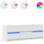 Mueble de TV con LED madera de ingeniería blanco 140x34x50 cm by , TV Furniture - Ref: Foro24-3307919, Price: 150,31 €, Disco...