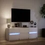 Mueble de TV con LED madera de ingeniería blanco 140x34x50 cm de , Muebles TV - Ref: Foro24-3307919, Precio: 145,96 €, Descue...