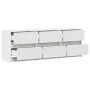 Mueble de TV con LED madera de ingeniería blanco 140x34x50 cm de , Muebles TV - Ref: Foro24-3307919, Precio: 145,96 €, Descue...