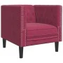 Sillón Chesterfield de terciopelo artificial rojo tinto by , Sofas - Ref: Foro24-372677, Price: 156,92 €, Discount: %