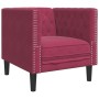 Sillón Chesterfield de terciopelo artificial rojo tinto de , Sofás - Ref: Foro24-372677, Precio: 159,31 €, Descuento: %