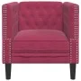 Chesterfield-Sessel aus künstlichem Samt in Weinrot. von , Sofas - Ref: Foro24-372677, Preis: 156,92 €, Rabatt: %