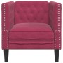 Sillón Chesterfield de terciopelo artificial rojo tinto de , Sofás - Ref: Foro24-372677, Precio: 159,31 €, Descuento: %