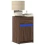 Nachttisch mit LED-Lichtern aus Eichen-Ingenieurholz in Braun. von , Nachttische - Ref: Foro24-852010, Preis: 49,68 €, Rabatt: %