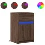 Nachttisch mit LED-Lichtern aus Eichen-Ingenieurholz in Braun. von , Nachttische - Ref: Foro24-852010, Preis: 49,68 €, Rabatt: %