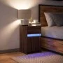 Nachttisch mit LED-Lichtern aus Eichen-Ingenieurholz in Braun. von , Nachttische - Ref: Foro24-852010, Preis: 49,68 €, Rabatt: %