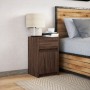 Mesita de noche con luces LED madera de ingeniería roble marrón by , Nightstands - Ref: Foro24-852010, Price: 50,37 €, Discou...