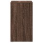 Mesita de noche con luces LED madera de ingeniería roble marrón de , Mesitas de noche - Ref: Foro24-852010, Precio: 51,86 €