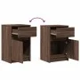 Mesita de noche con luces LED madera de ingeniería roble marrón de , Mesitas de noche - Ref: Foro24-852010, Precio: 49,68 €, ...