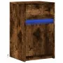 Mesita de noche con luces LED madera ingeniería roble ahumado by , Nightstands - Ref: Foro24-852006, Price: 48,25 €, Discount: %