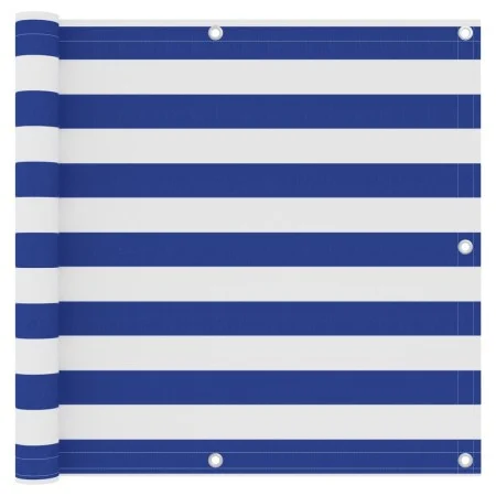 Toldo para balcón tela oxford blanco y azul 90x400 cm de vidaXL, Sombrillas - Ref: Foro24-134917, Precio: 21,38 €, Descuento: %