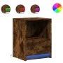 Mesita de noche con luces LED madera ingeniería roble ahumado von , Nachttische - Ref: Foro24-852027, Preis: 41,24 €, Rabatt: %
