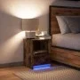 Mesita de noche con luces LED madera ingeniería roble ahumado von , Nachttische - Ref: Foro24-852027, Preis: 41,24 €, Rabatt: %