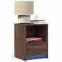 Mesita de noche con luces LED madera de ingeniería roble marrón by , Nightstands - Ref: Foro24-852031, Price: 43,02 €, Discou...