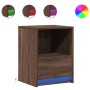 Mesita de noche con luces LED madera de ingeniería roble marrón by , Nightstands - Ref: Foro24-852031, Price: 43,02 €, Discou...
