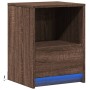 Mesita de noche con luces LED madera de ingeniería roble marrón by , Nightstands - Ref: Foro24-852031, Price: 43,02 €, Discou...