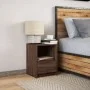 Mesita de noche con luces LED madera de ingeniería roble marrón by , Nightstands - Ref: Foro24-852031, Price: 42,42 €, Discou...