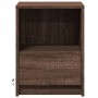 Mesita de noche con luces LED madera de ingeniería roble marrón de , Mesitas de noche - Ref: Foro24-852031, Precio: 44,21 €