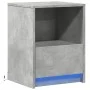 Mesita de noche con luces LED madera ingeniería gris hormigón de , Mesitas de noche - Ref: Foro24-852025, Precio: 39,72 €, De...