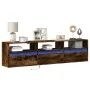 Mueble de TV de pared con LED roble ahumado 180x31x45 cm de , Muebles TV - Ref: Foro24-3307944, Precio: 151,73 €, Descuento: %