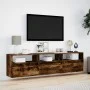 Mueble de TV de pared con LED roble ahumado 180x31x45 cm de , Muebles TV - Ref: Foro24-3307944, Precio: 151,73 €, Descuento: %