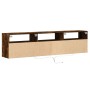 Mueble de TV de pared con LED roble ahumado 180x31x45 cm von , TV-Möbel - Ref: Foro24-3307944, Preis: 154,09 €, Rabatt: %