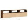 Mueble de TV de pared con LED roble ahumado 180x31x45 cm de , Muebles TV - Ref: Foro24-3307944, Precio: 151,73 €, Descuento: %