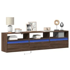 Mueble de TV de pared con LED marrón roble 180x31x45 cm de , Muebles TV - Ref: Foro24-3307946, Precio: 127,36 €, Descuento: %