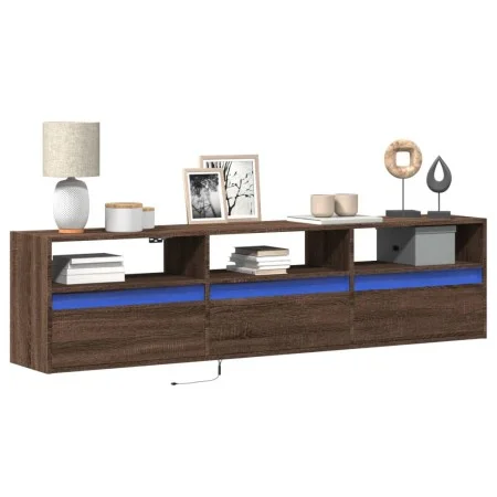 Mueble de TV de pared con LED marrón roble 180x31x45 cm von , TV-Möbel - Ref: Foro24-3307946, Preis: 127,36 €, Rabatt: %