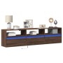 Mueble de TV de pared con LED marrón roble 180x31x45 cm by , TV Furniture - Ref: Foro24-3307946, Price: 128,91 €, Discount: %