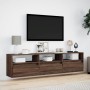 Mueble de TV de pared con LED marrón roble 180x31x45 cm by , TV Furniture - Ref: Foro24-3307946, Price: 128,91 €, Discount: %