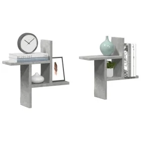 Estantes pared 2 uds madera ingeniería gris hormigón 38x12x38cm by , Shelves and shelves - Ref: Foro24-853248, Price: 21,08 €...