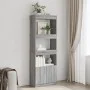 Aparador alto madera de ingeniería gris Sonoma 63x33x180 cm de , Librerías y estanterías - Ref: Foro24-3309605, Precio: 93,09...