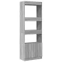 Hoher Schrank aus Sonoma-Eiche in Grau aus Ingenieurholz, 63x33x180 cm. von , Bücherregale und Regale - Ref: Foro24-3309605, ...