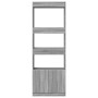 Aparador alto madera de ingeniería gris Sonoma 63x33x180 cm by , Bookcases and shelves - Ref: Foro24-3309605, Price: 94,21 €,...