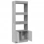 Hoher Schrank aus Sonoma-Eiche in Grau aus Ingenieurholz, 63x33x180 cm. von , Bücherregale und Regale - Ref: Foro24-3309605, ...