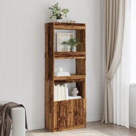Aparador alto madera ingeniería madera envejecida 63x33x180 cm by , Bookcases and shelves - Ref: Foro24-3309607, Price: 91,55...