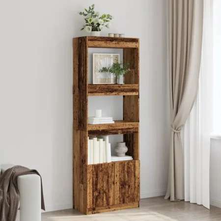 Aparador alto madera ingeniería madera envejecida 63x33x180 cm de , Librerías y estanterías - Ref: Foro24-3309607, Precio: 90...