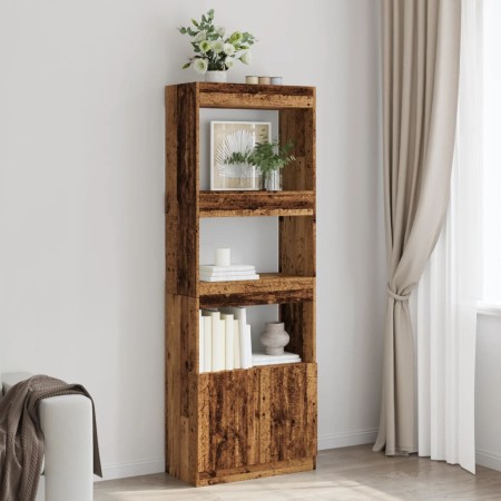 Aparador alto madera ingeniería madera envejecida 63x33x180 cm by , Bookcases and shelves - Ref: Foro24-3309607, Price: 91,55...