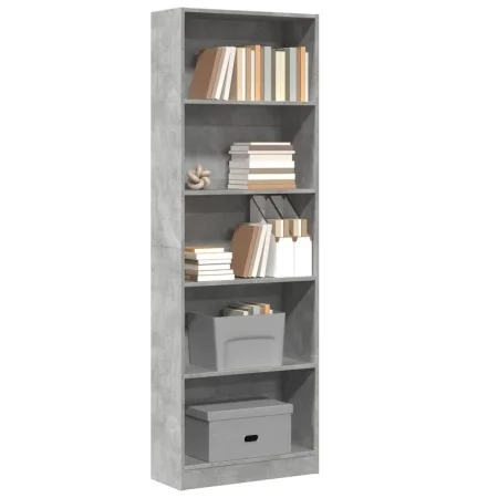 Regal aus grauem Beton-Holzwerkstoff 60x24x176 cm von , Bücherregale und Regale - Ref: Foro24-857824, Preis: 66,72 €, Rabatt: %