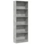 Regal aus grauem Beton-Holzwerkstoff 60x24x176 cm von , Bücherregale und Regale - Ref: Foro24-857824, Preis: 66,72 €, Rabatt: %