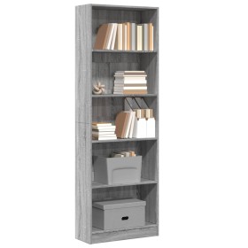 Ingenieurholzregal in Sonoma-Grau 60x24x176 cm von , Bücherregale und Regale - Ref: Foro24-857826, Preis: 73,33 €, Rabatt: %
