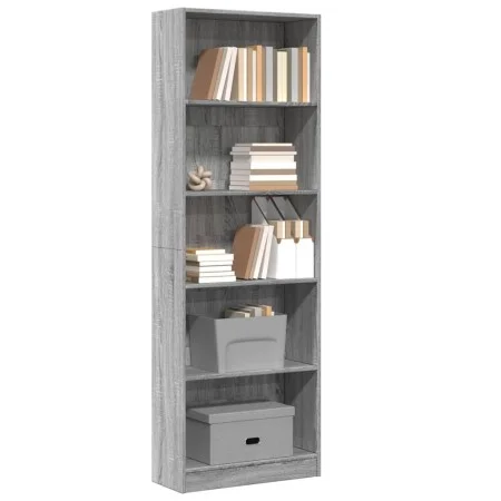 Ingenieurholzregal in Sonoma-Grau 60x24x176 cm von , Bücherregale und Regale - Ref: Foro24-857826, Preis: 72,24 €, Rabatt: %