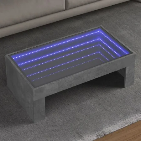 Mesa de centro con Infinity LED gris hormigón 90x50x30 cm de , Mesas de centro - Ref: Foro24-847619, Precio: 106,73 €, Descue...