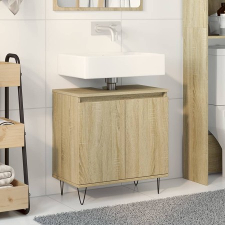 Badezimmerschrank aus Sonoma-Eichenfurnierholz 58x33x60 cm. von , Badezimmermöbel - Ref: Foro24-849674, Preis: 51,93 €, Rabat...