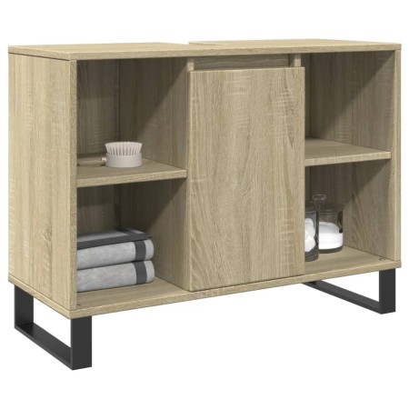 Badezimmerschrank aus Sonoma-Eichen-Ingenieurholz 80x33x60 cm. von , Badezimmermöbel - Ref: Foro24-849681, Preis: 70,72 €, Ra...
