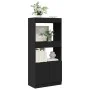 Aparador de madera de ingeniería negro 63x33x140 cm by , Bookcases and shelves - Ref: Foro24-855107, Price: 70,86 €, Discount: %