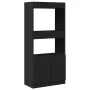 Ingenieurholz-Sideboard schwarz 63x33x140 cm von , Bücherregale und Regale - Ref: Foro24-855107, Preis: 70,86 €, Rabatt: %